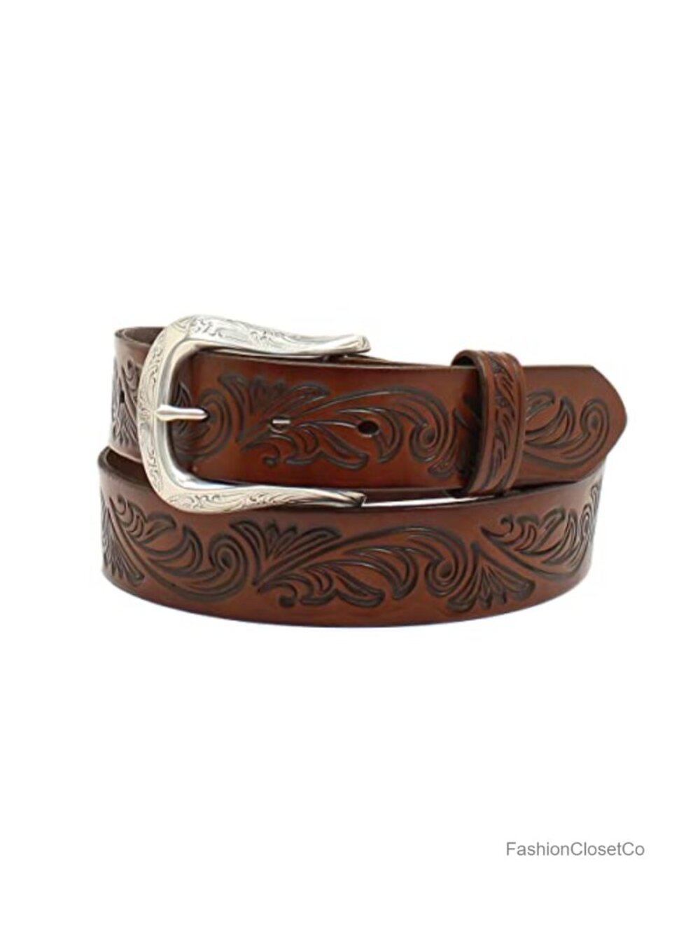 Ariat Ladies Belt Floral Embossing Interchangeable Buckle Large